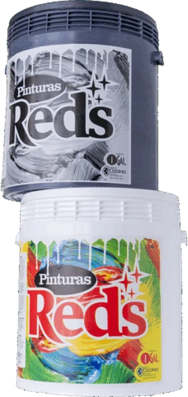 Cubetas de Pinturas Reds rotuladas